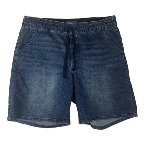 Democracy women's size 16 W Blue Relaxed Fit Jean Shorts slimming pull on - Picture 1 of 9